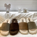 Fluffy Plush Platform Outdoor Open Toe Slippers 6W8FSP237
