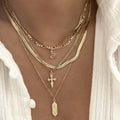 Layered Cross Pendant Necklace - DippedShop Wholesale - #5683
