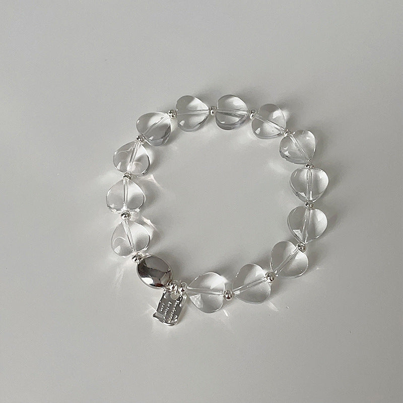Simple Transparent Crystal Beaded Chain Bracelet 6W6JBR340