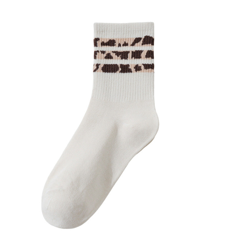 Stylish Leopard Print Non Slip Crew Socks 6W8FSO869