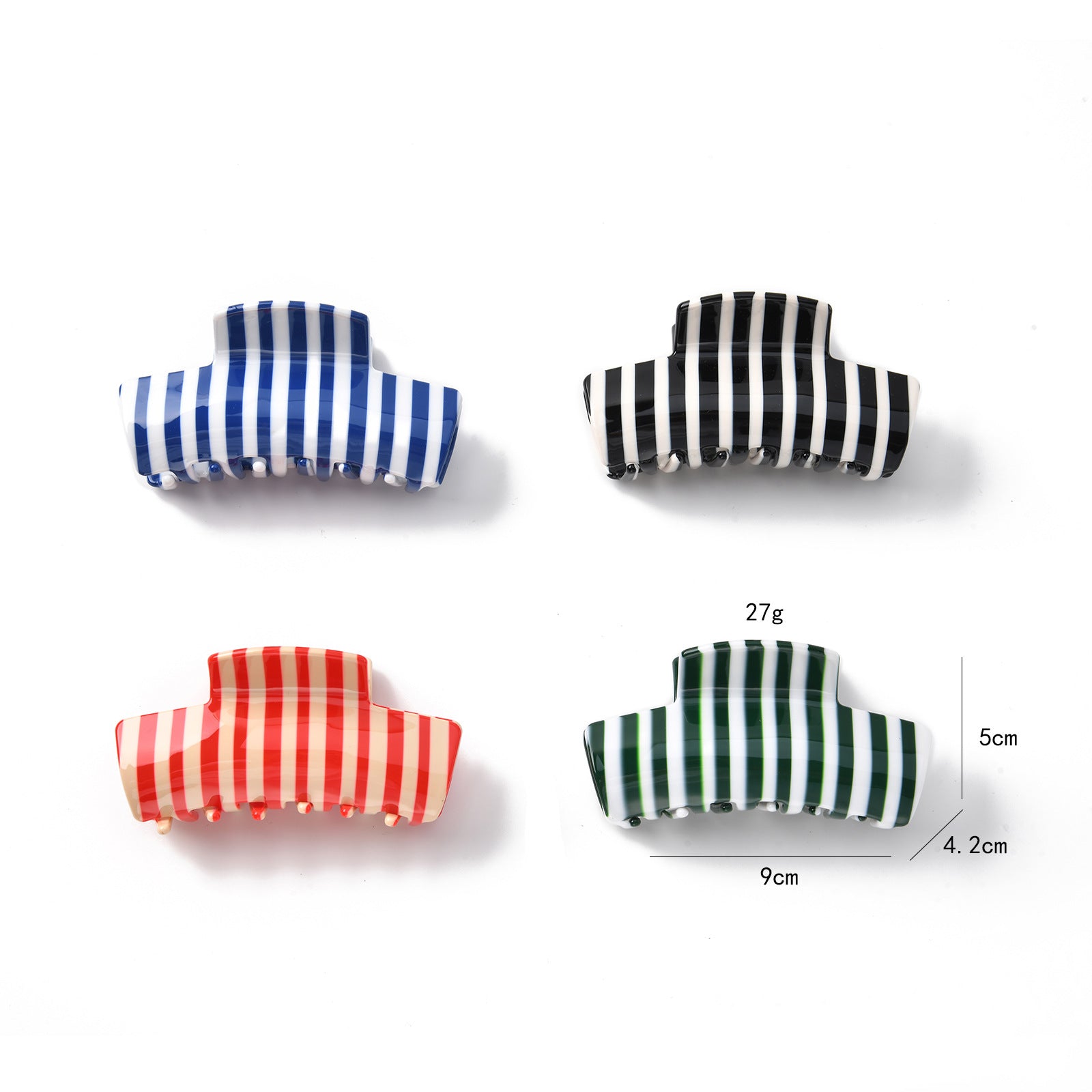 Minimalist Striped Color Block Non Slip Hair Claw 8AS6HCP255T