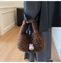 (No Bag Charm)Minimalist Faux Shearling Shoulder Bags 6W10BBG1880