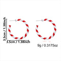 Rhinestone Twisted Color Block Christmas Hoop Earrings 6W6JER685
