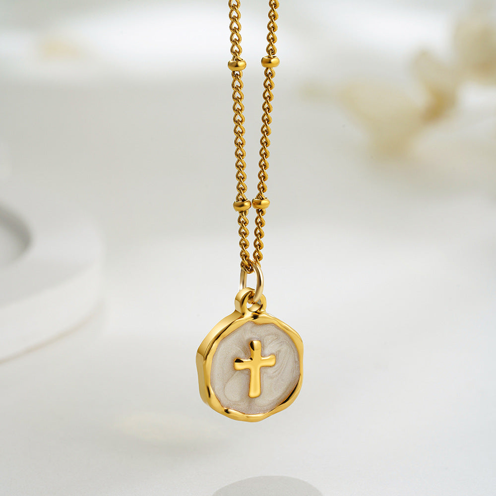 Simple Enamel Irregular Pendant Choker Necklace 6W6JNC398L
