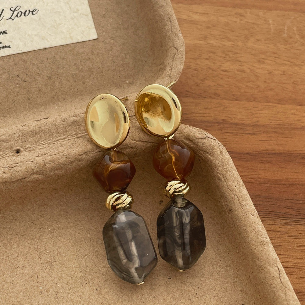 Vintage Geometric Resin Earrings - DippedShop Wholesale - #4355