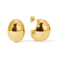 Chunky Gold Plated Semicircle Stud Earring 6W6JER573