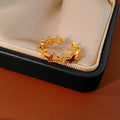 Minimalist Gold Plated Butterfly Enamel Open Ring 6W6JRG368