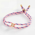 Trendy Square Rhinestone Adjustable Rope Bracelet 6W6JBR531