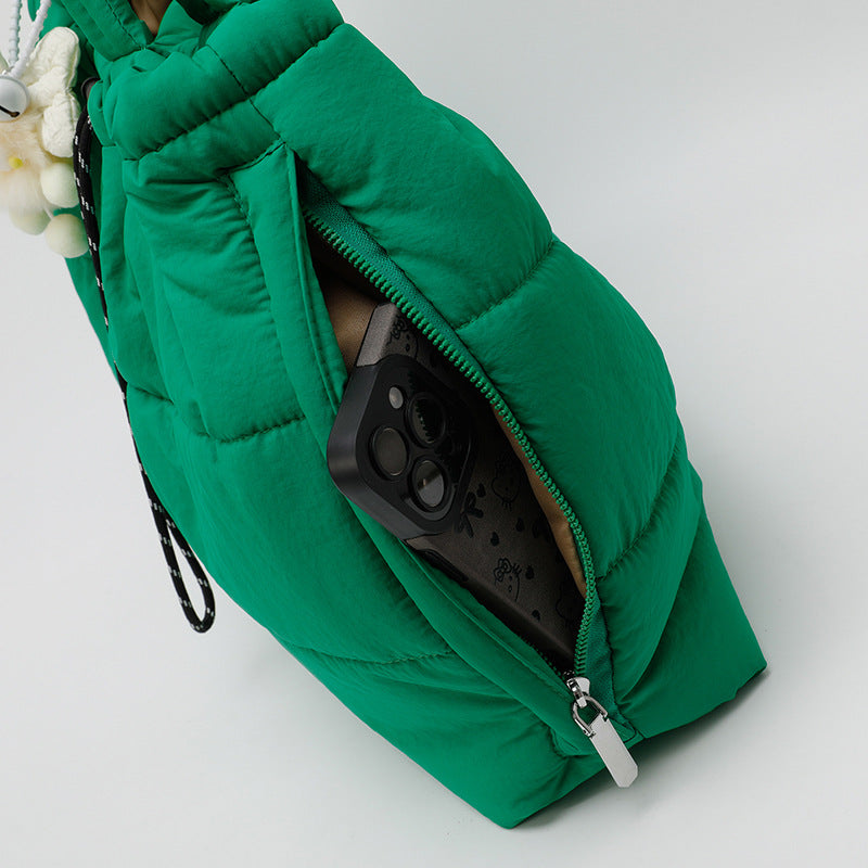 Trendy Solid Color Lightweight Puffer Shouder Bag 6W10BBG1810