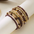 Retro Wooden Bead Strtchy Multi-Layer Bracelets 6W6JBR503