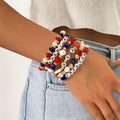 Gold Plated Irregular Beaded Chain Bracelets Set 8ZA6JBR135T