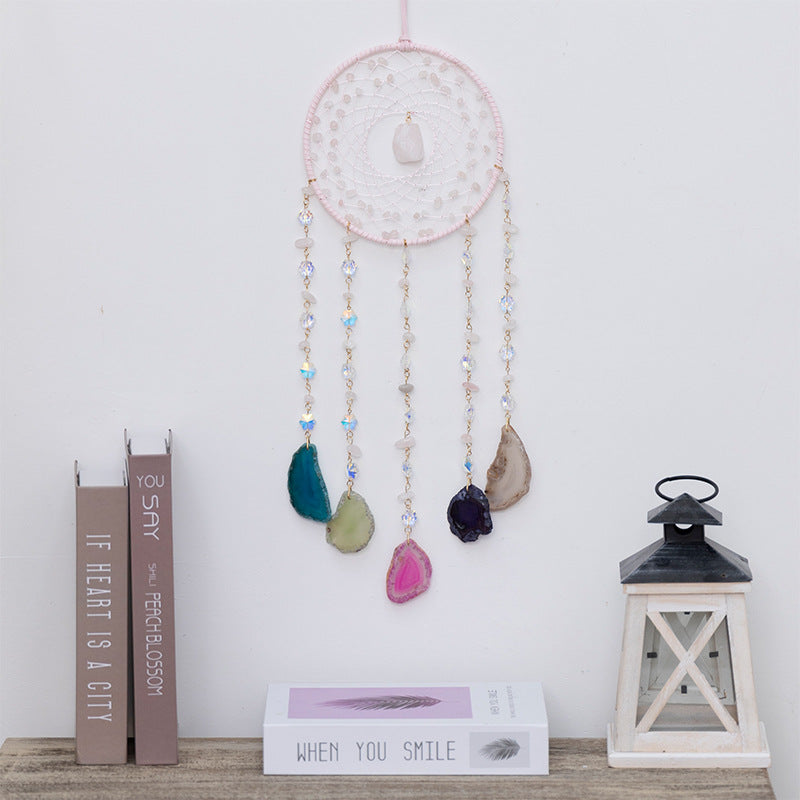 Natural Stones Geometric Crystal Chain Hanging Suncatchers MK2CZAS6H7HLS85