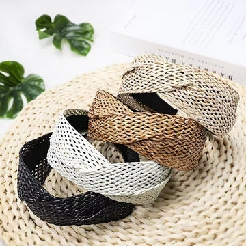 Cross Straw Knot Wide Headbands DP25B884