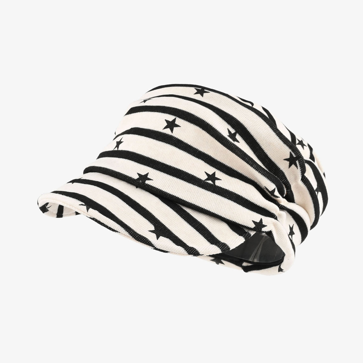 Casual Star Print Ruched Striped Baseball Cap 6W6HAT775