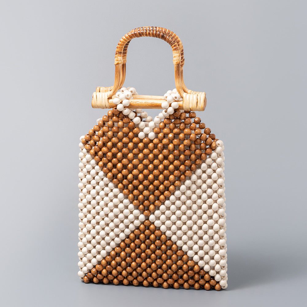 Color Block Bamboo Hollow Handbag DP25C686