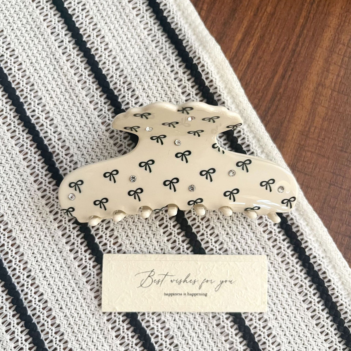 Cute Polka Dots Rhinestone Hair Claw 6W6HCP1663