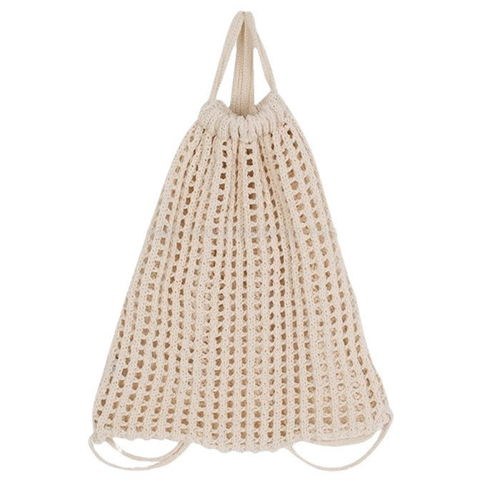 Simple Hollow Out Solid Color Drawstring Backpack 6W10BBG1774