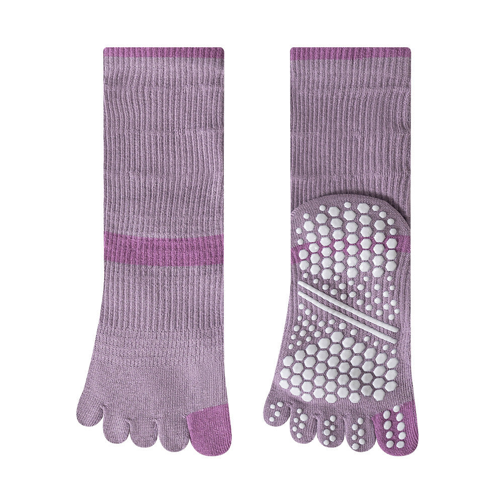 Color Contrast Non-Slip Pilates Yoga Grip Toe Socks 6W8FSO865