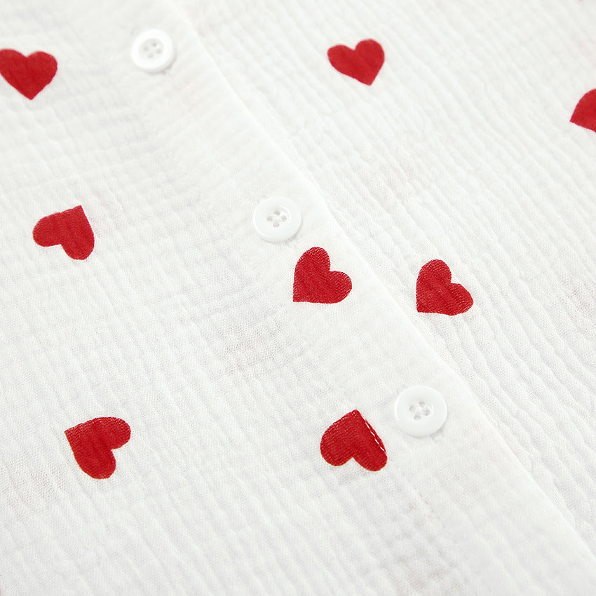 Love Print Flounce Sleepwear Set - DippedShop Wholesale - #2355