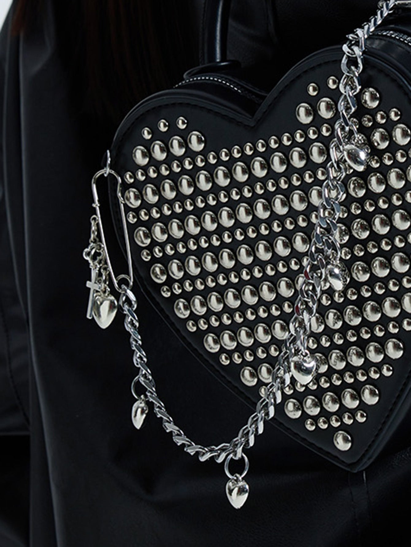Punk Studded Heart Handbag - DippedShop Wholesale - #9907
