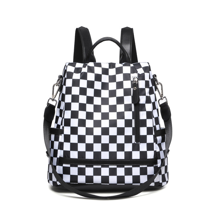 Trendy Checkerboard Pattern Lightweight Backpack 6S10BBG1451