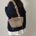 Simple Solid Color Imitation Rabbit Fur Shoulder Bag 6W10BBG1928