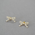 Pearl Bow Stud Earrings - DippedShop Wholesale - #0211