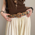 Vintage Cowgirl Weatern Studded Wide Lether Belt 6W6JBT134