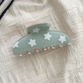 Candy Color Star Print Large Hair Claw 6W6HCP1661