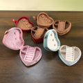 Soft Velvet Floral Embroidery Heart Jewelry Case 6H13HSJ157