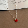 Sweet Red Heart Pendant Chain Necklace 6W6JNC428
