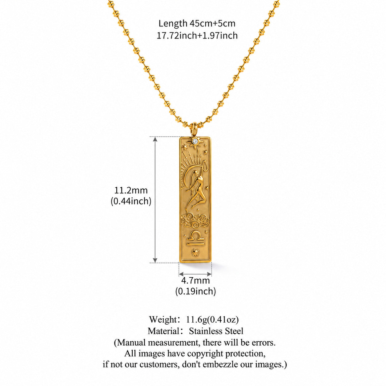 Vintage Rhinestone Gold Plated Pendant Necklace 6W6JNC640