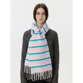 Stylish Color Block Striped Tassel Scarf 6W6NSW302