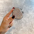 Cute Cat Shape Rhinestone Portable Foldable Mirror 6C5MR106