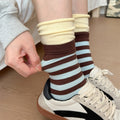 Trendy Striped Color Contrast Scrunch Socks 6W8FSO704