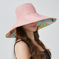 Simple Floral Print Reversible Wide Brim Bucket Hat 8BK6HAT160T