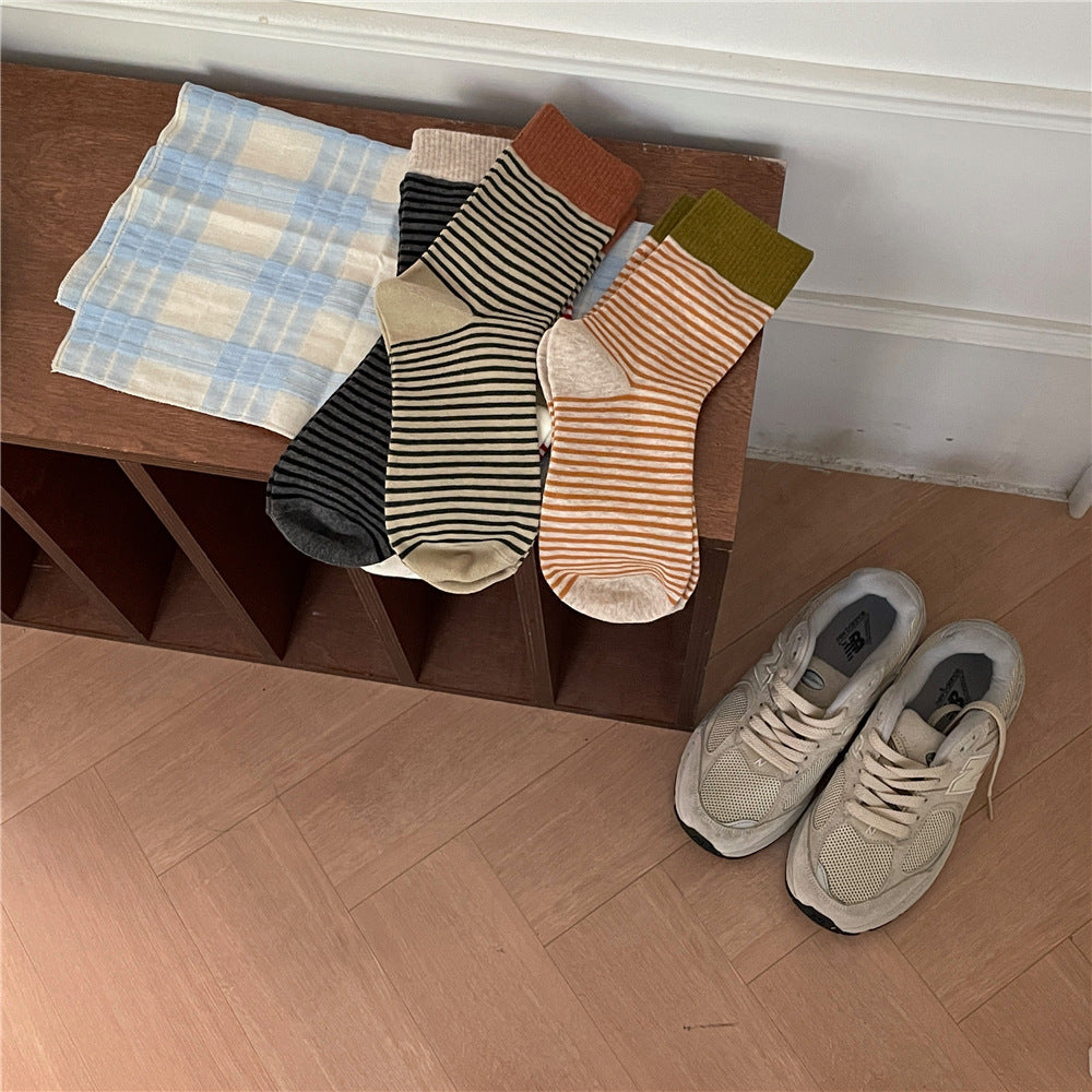 Striped Slouch Crew Socks - DippedShop Wholesale - #2387