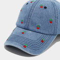 Trendy Cherry Embroidery Denim Baseball Cap MK2BW6W6HAT91