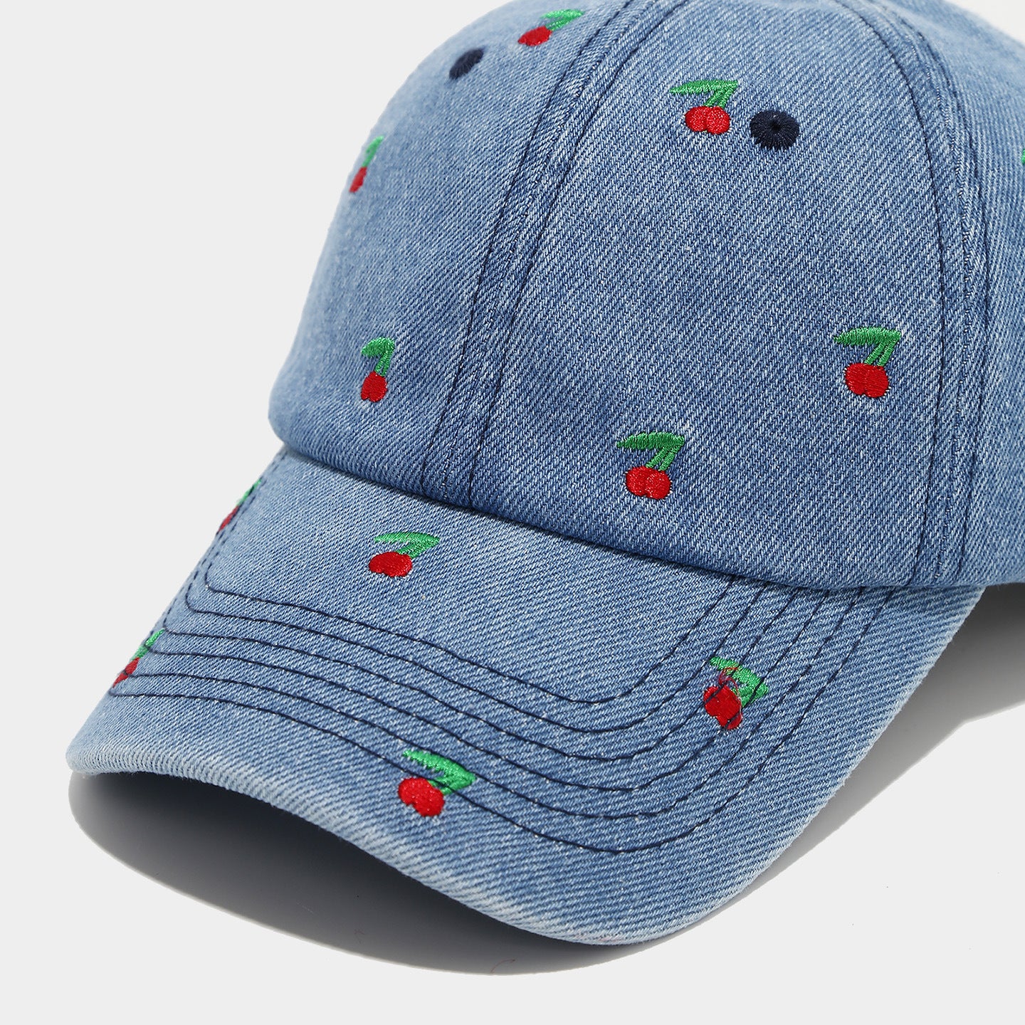 Trendy Cherry Embroidery Denim Baseball Cap MK2BW6W6HAT91