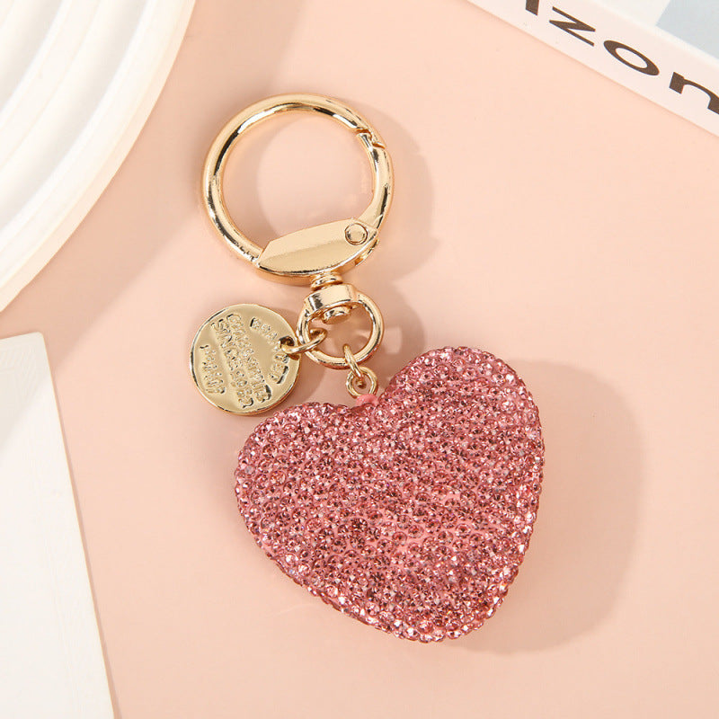 Rhinestone Heart Bag Charm - DippedShop Wholesale - #8083