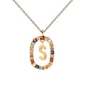 Colorful CZ Letter Pendant - DippedShop Wholesale - #0675