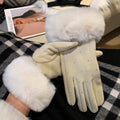 Faux Suede Fur Cuff Gloves - DippedShop Wholesale - #9267