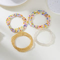 Cute Multi-Color Beaded Chain Stackable Bracelets 6W6JBR505