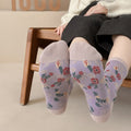 Jacquard Floral Crew Socks - DippedShop Wholesale - #5251