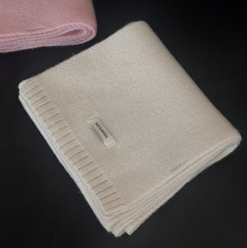 Minimalist Solid Color Versatile Warm Knit Scarf 6W6NSC89