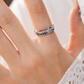 2 Pcs Simple Colorful Cubic Zirconia Open Ring Set 6W6JRG377