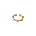 Pink Cat's Eye Heart Ring - DippedShop Wholesale - #5651
