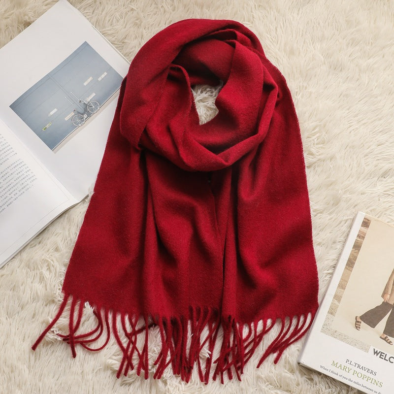 Solid Color Fringe Scarf - DippedShop Wholesale - #4723