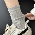 Floral Ribbed Crew Socks - DippedShop Wholesale - #9395