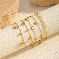 Minimalist Cubic Zirconia Gold Plated Chain Bracelet 6W6JBR522